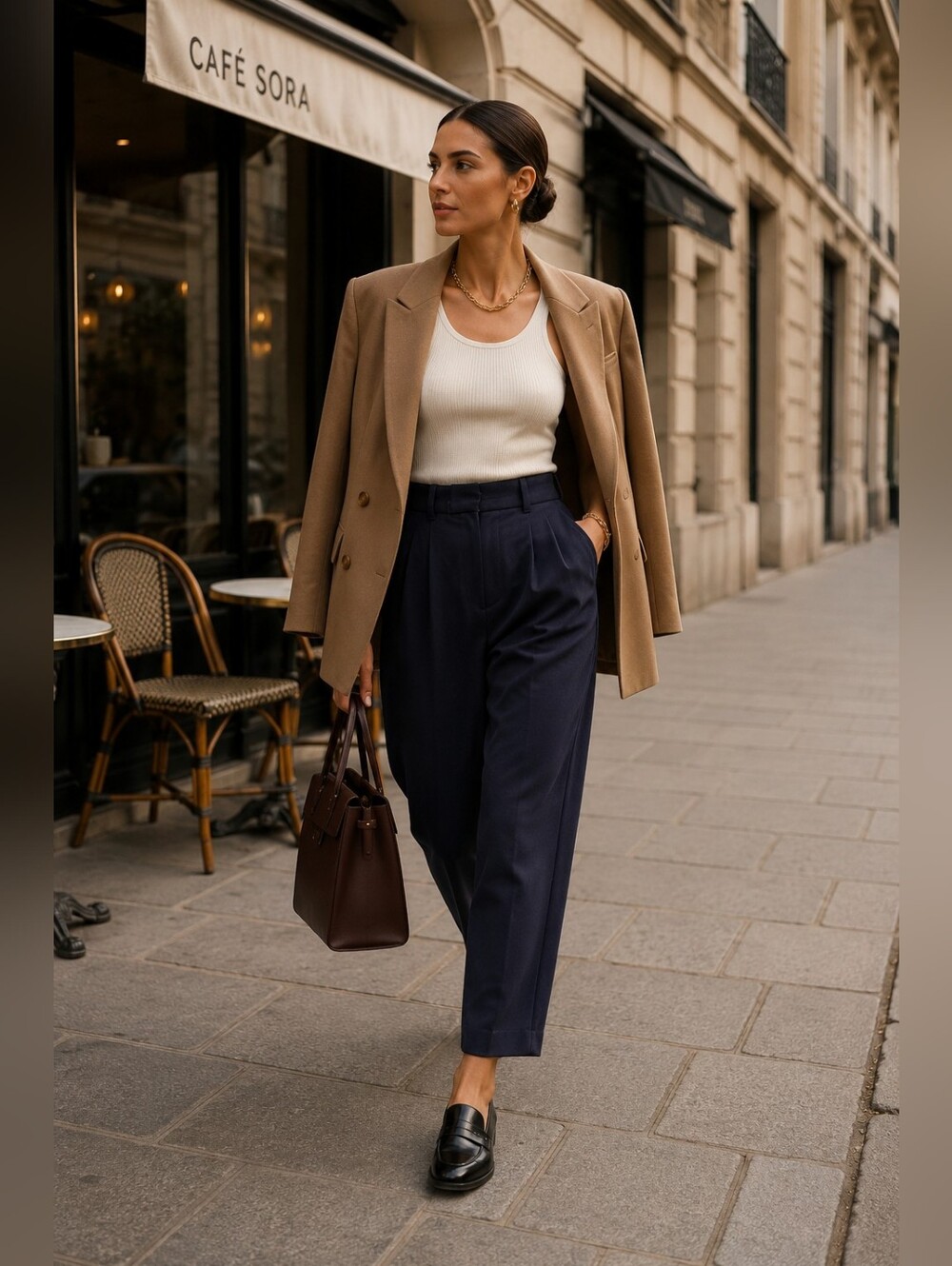 Aritzia Effortless Taper Trouser Size 0 In Admiral Navy Blue